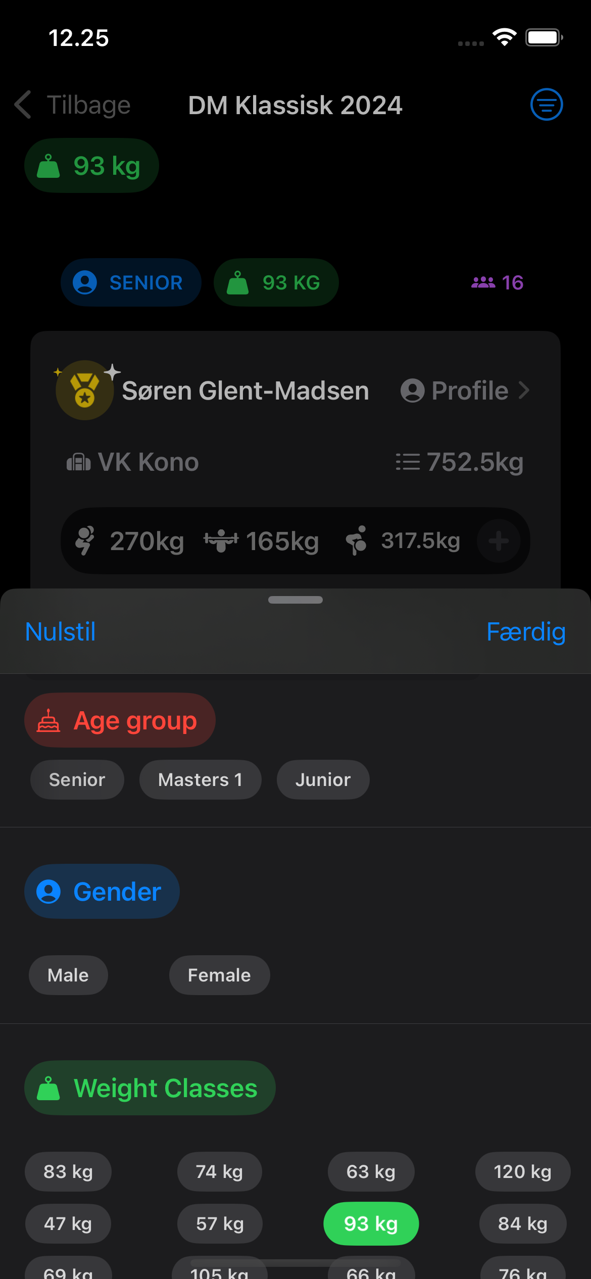 Stævneresultater
